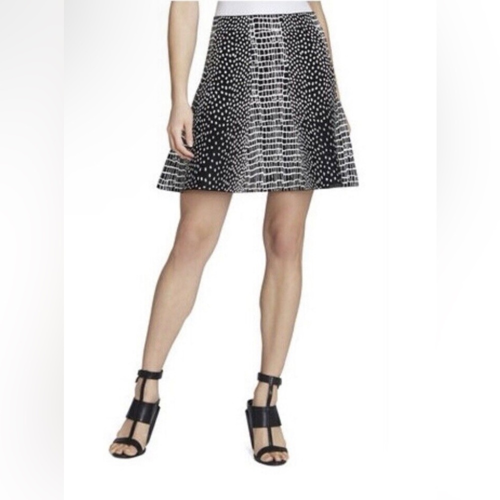 BCBGMAXAZRIA | S | Peyton Croc-Jacquard black and white Skirt